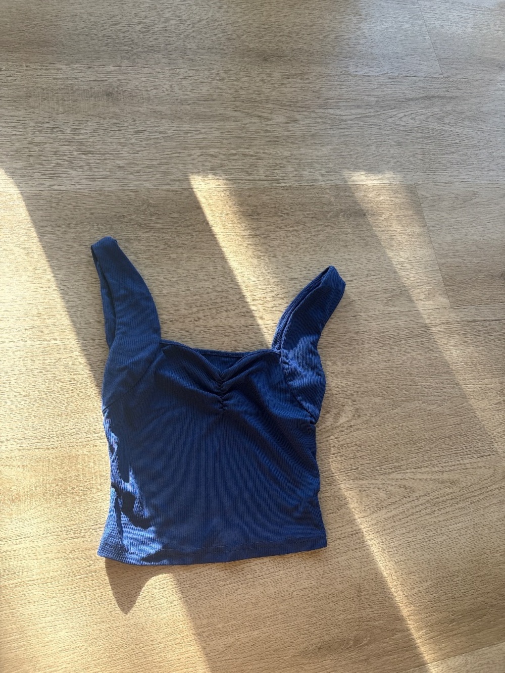 Blue scrunch crop top
